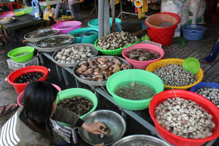 Фукуок, Вьетнам, дневной рынок, морепродукты