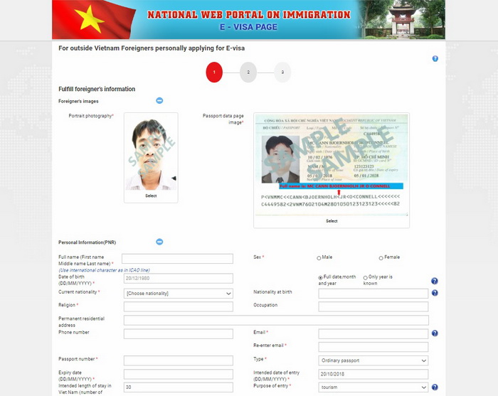 как заполнить анкету на электронную визу во Вьетнам образец инструкция
